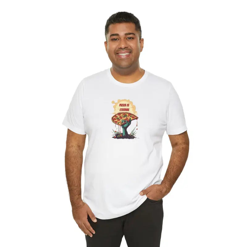 Unisex Jersey Short Sleeve Tee - Zombie Pizza Slice Halloween - DipaliZ