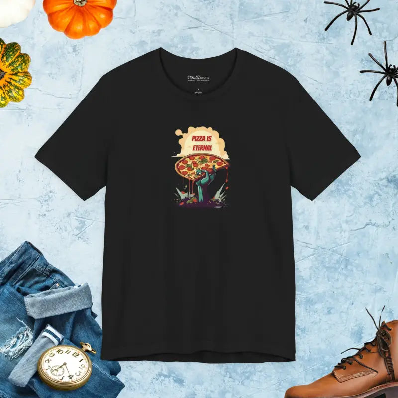 Unisex Jersey Short Sleeve Tee - Zombie Pizza Slice Halloween - DipaliZ