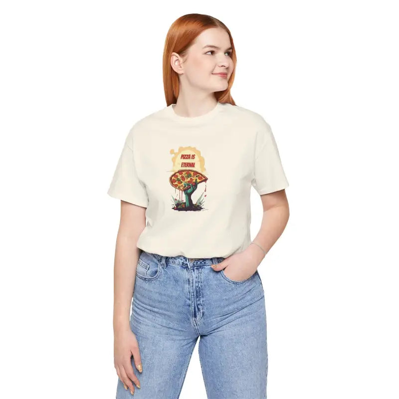 Unisex Jersey Short Sleeve Tee - Zombie Pizza Slice Halloween - DipaliZ