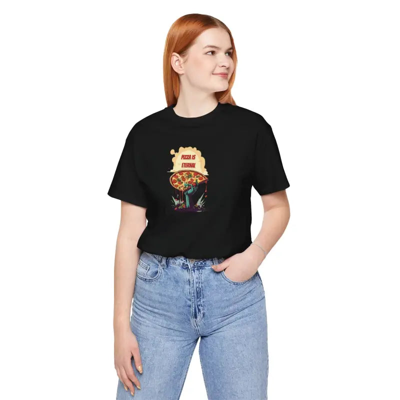 Unisex Jersey Short Sleeve Tee - Zombie Pizza Slice Halloween - DipaliZ