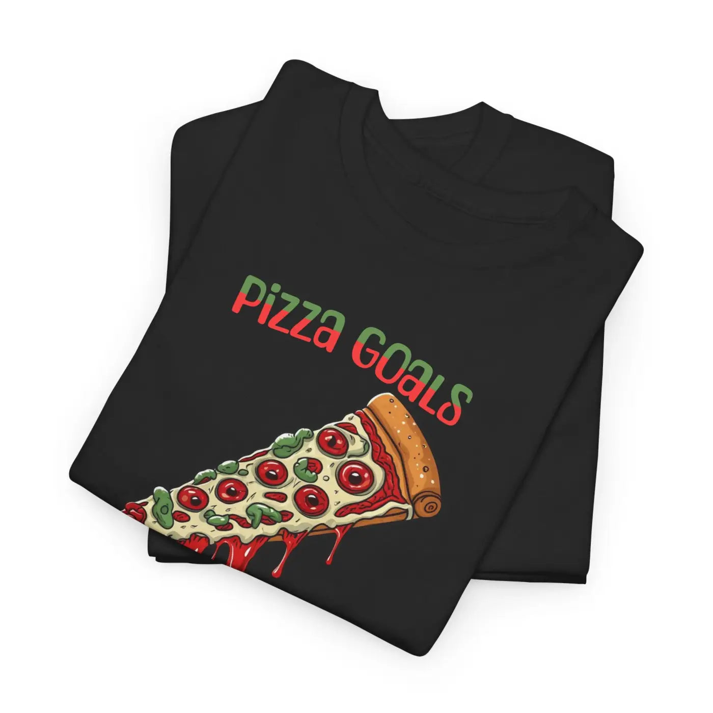 Pizza Goals Heavy Cotton Tee - Unisex Tear-Away Label - DipaliZ