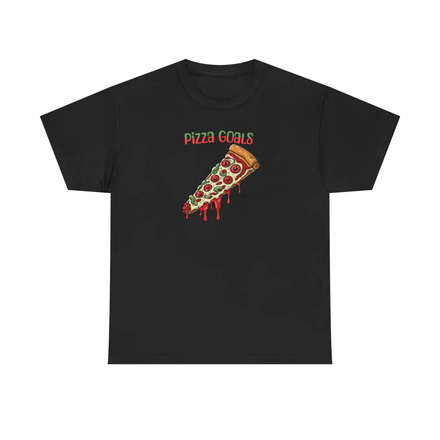 Pizza Goals Heavy Cotton Tee - Unisex Tear-Away Label - DipaliZ