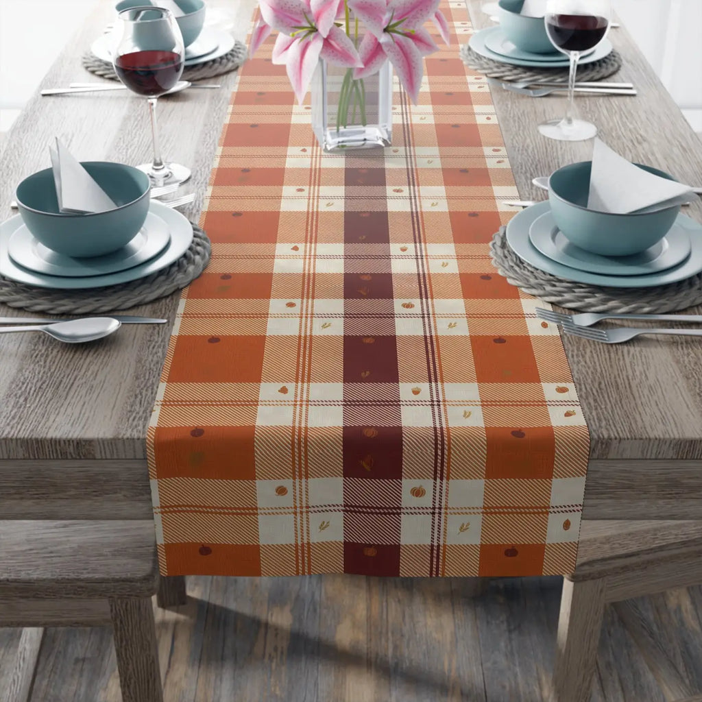 Cotton Twill Table Runner - Cozy Farmhouse Plaid - DipaliZ
