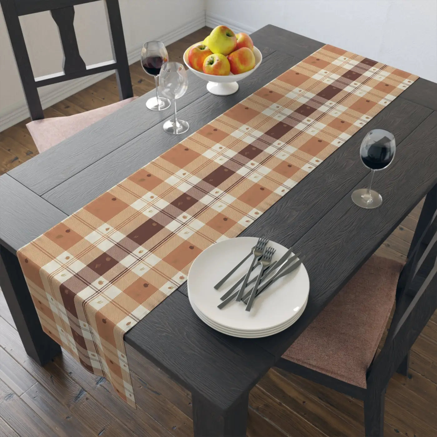 Cotton Twill Table Runner - Cozy Farmhouse Plaid - DipaliZ
