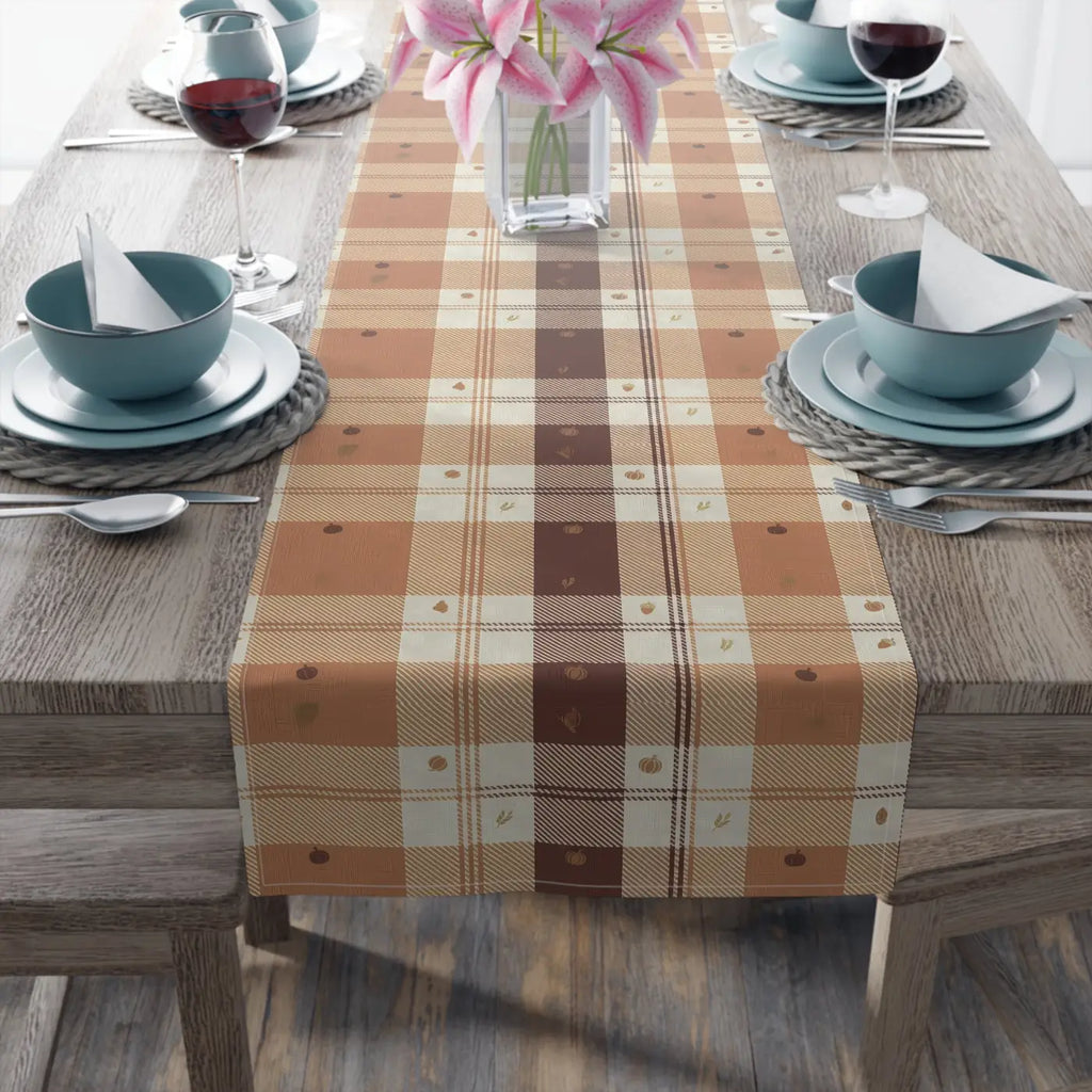Cotton Twill Table Runner - Cozy Farmhouse Plaid - DipaliZ