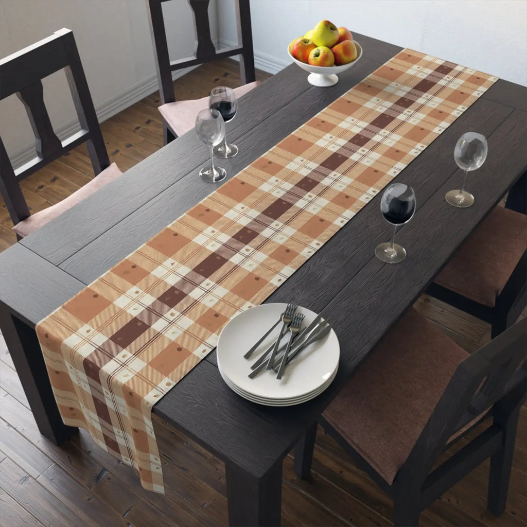 Cotton Twill Table Runner - Cozy Farmhouse Plaid - DipaliZ