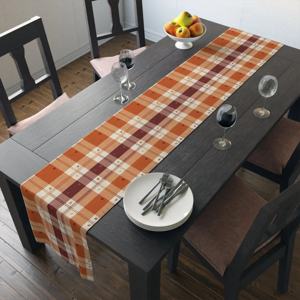 Cotton Twill Table Runner - Cozy Farmhouse Plaid - DipaliZ