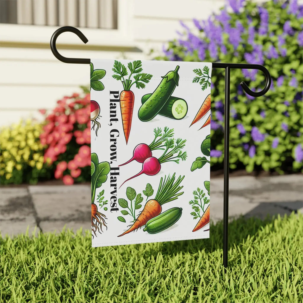 Home Grown Vegetables Banner - Poly Poplin Canvas Decor - DipaliZ
