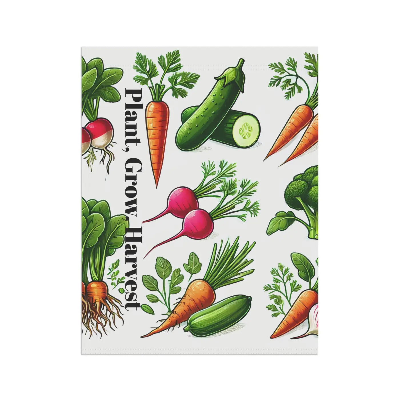 Home Grown Vegetables Banner - Poly Poplin Canvas Decor - DipaliZ