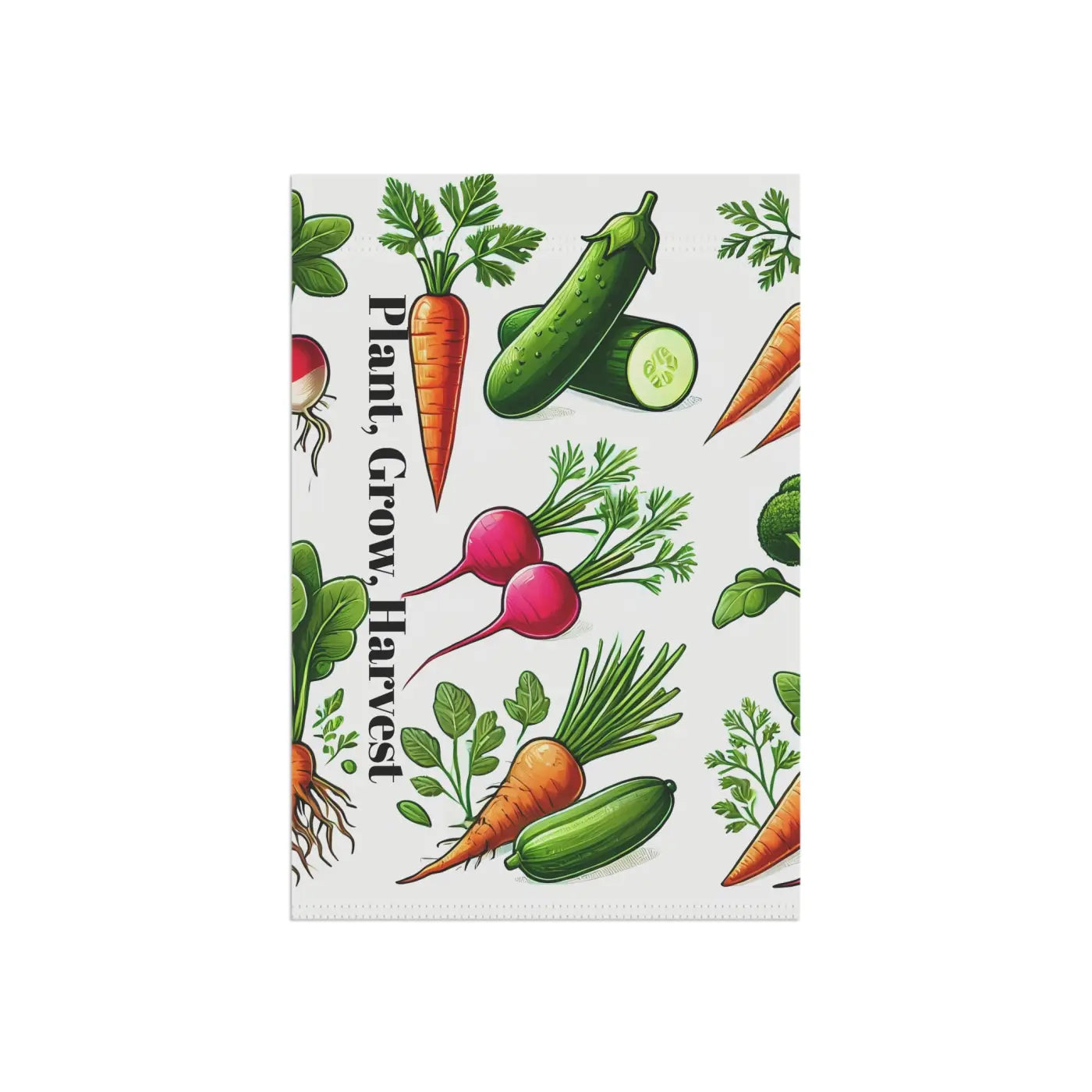 Home Grown Vegetables Banner - Poly Poplin Canvas Decor - DipaliZ