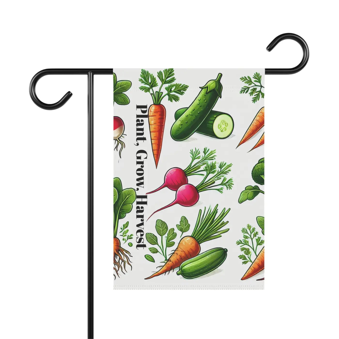 Home Grown Vegetables Banner - Poly Poplin Canvas Decor - DipaliZ