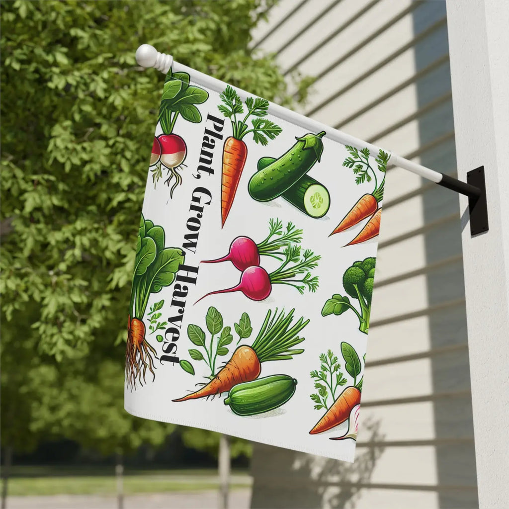 Home Grown Vegetables Banner - Poly Poplin Canvas Decor - DipaliZ