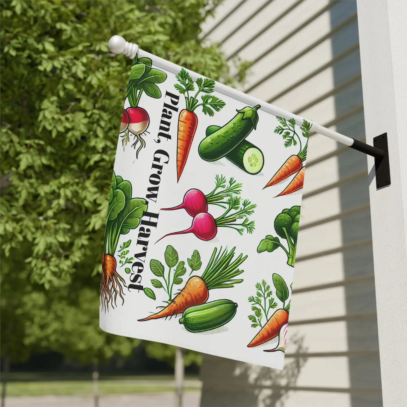 Home Grown Vegetables Banner - Poly Poplin Canvas Decor - DipaliZ