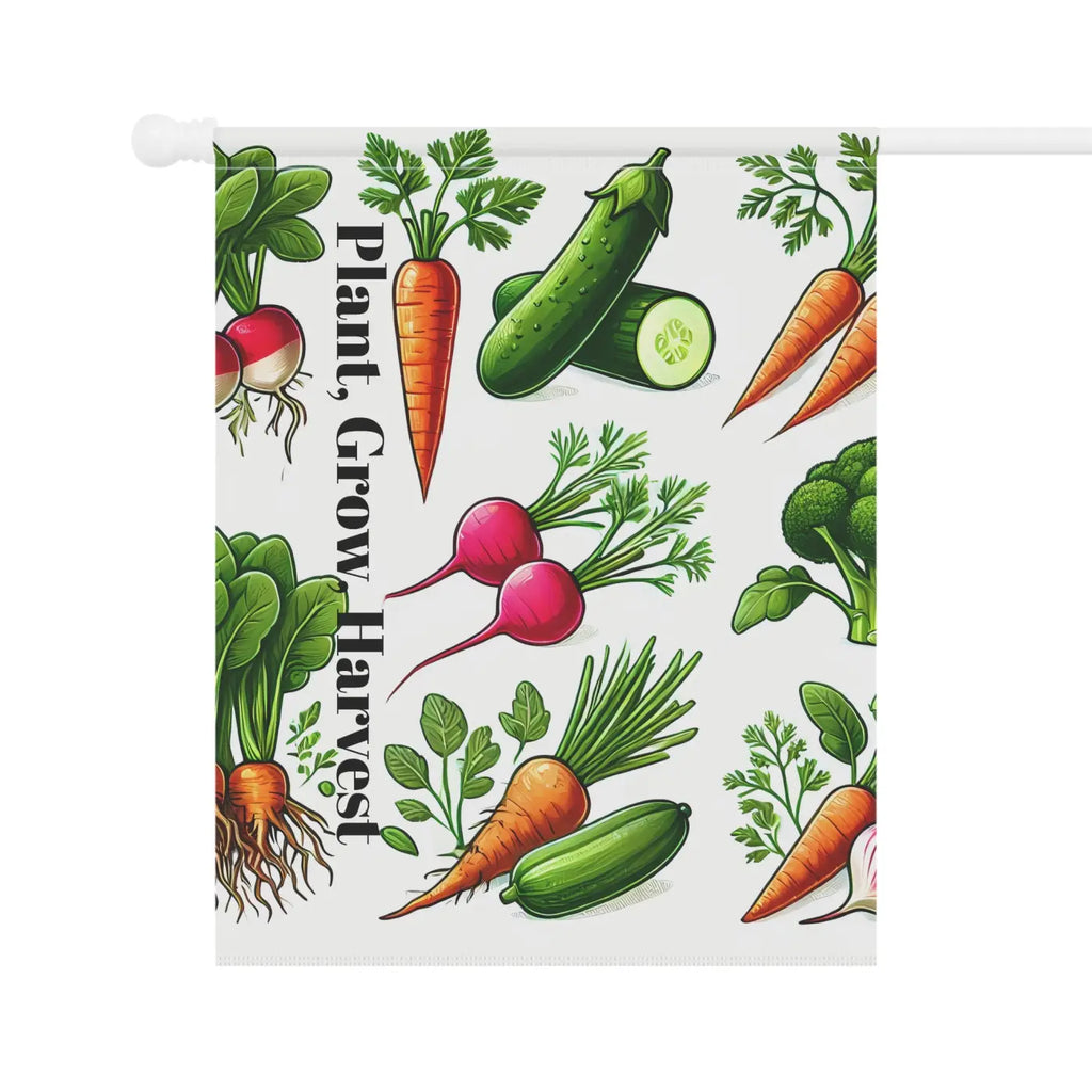 Home Grown Vegetables Banner - Poly Poplin Canvas Decor - DipaliZ