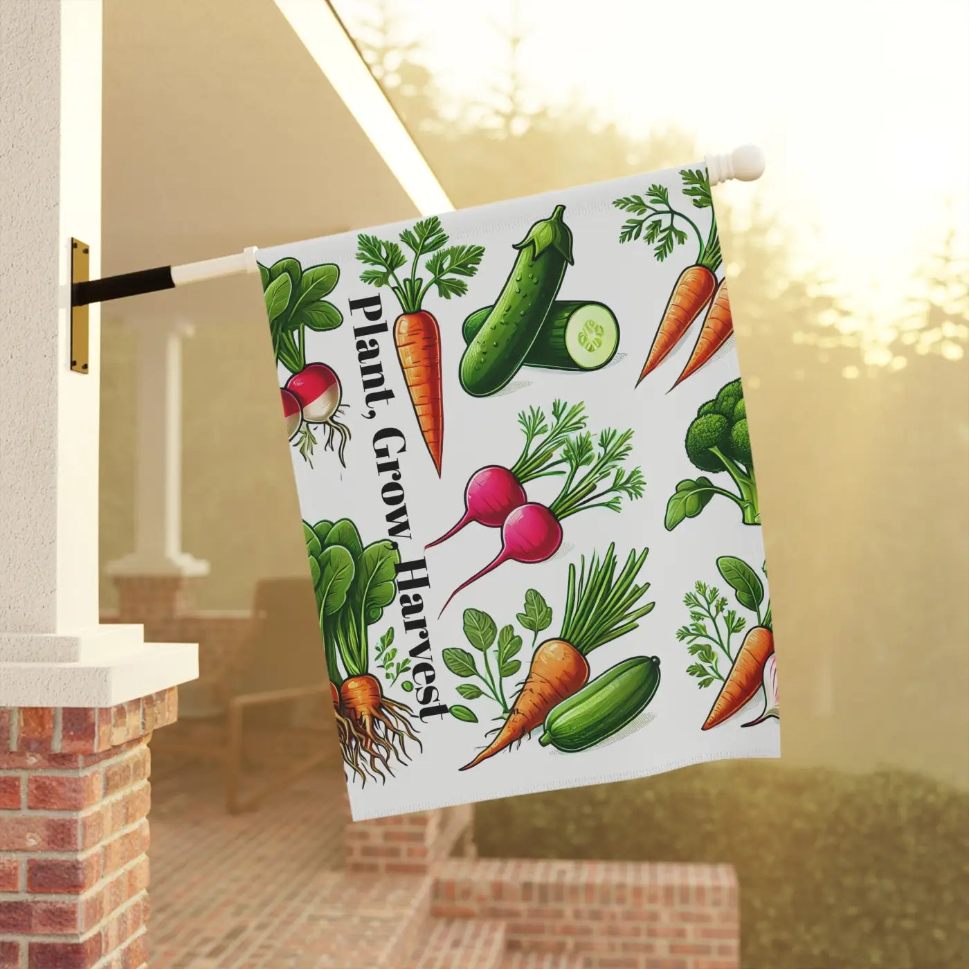 Home Grown Vegetables Banner - Poly Poplin Canvas Decor - DipaliZ
