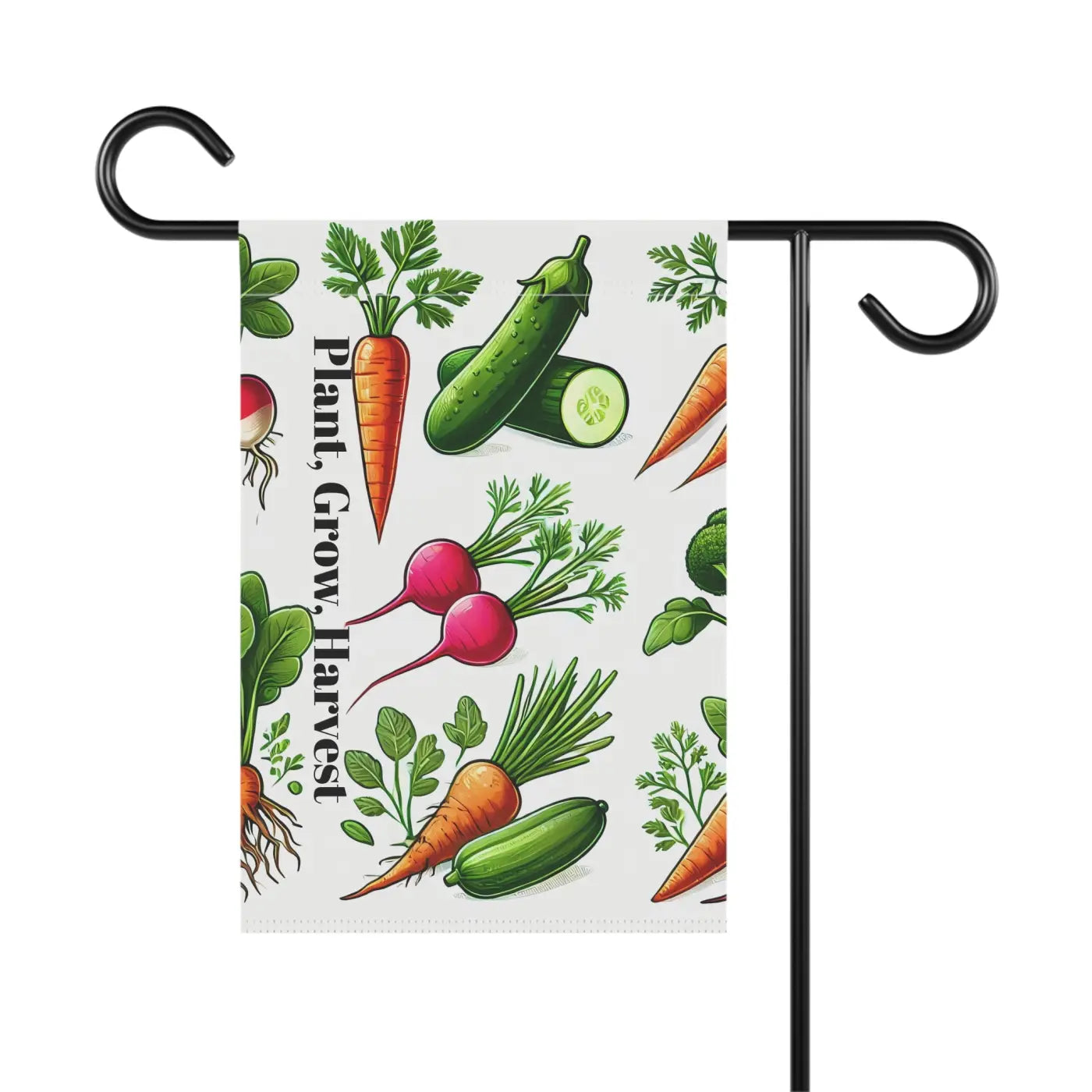 Home Grown Vegetables Banner - Poly Poplin Canvas Decor - DipaliZ