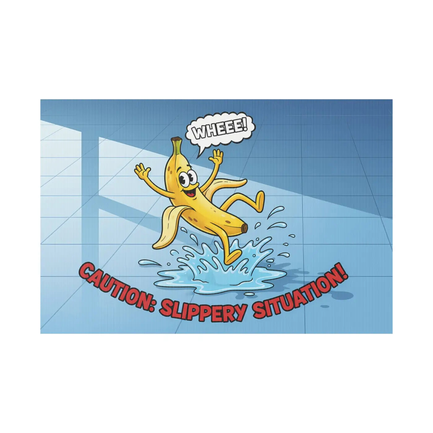 Plastic Yard Sign - Slippery Situation Banana Design - DipaliZ