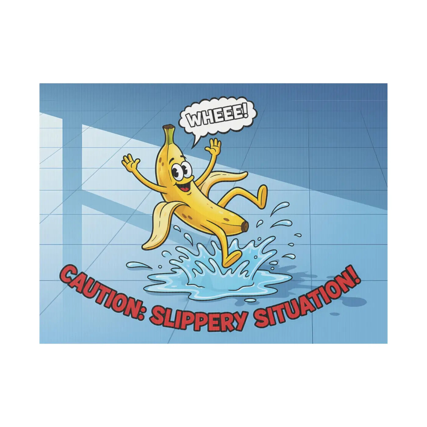 Plastic Yard Sign - Slippery Situation Banana Design - DipaliZ