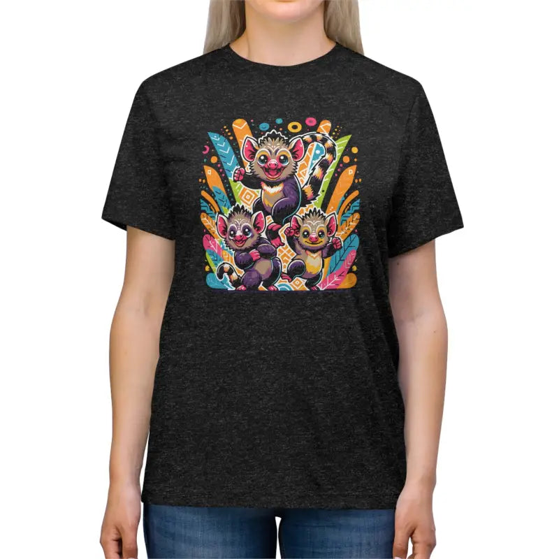 Playful Animals Unisex Triblend Tee - Soft Cotton Blend - DipaliZ