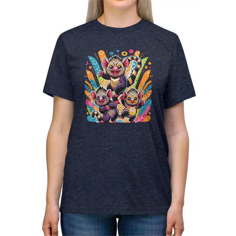 Playful Animals Unisex Triblend Tee - Soft Cotton Blend - DipaliZ