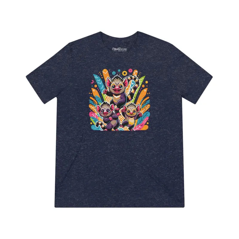 Playful Animals Unisex Triblend Tee - Soft Cotton Blend - DipaliZ