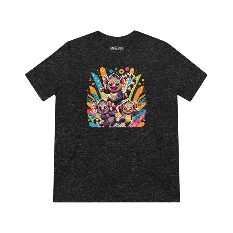 Playful Animals Unisex Triblend Tee - Soft Cotton Blend - DipaliZ