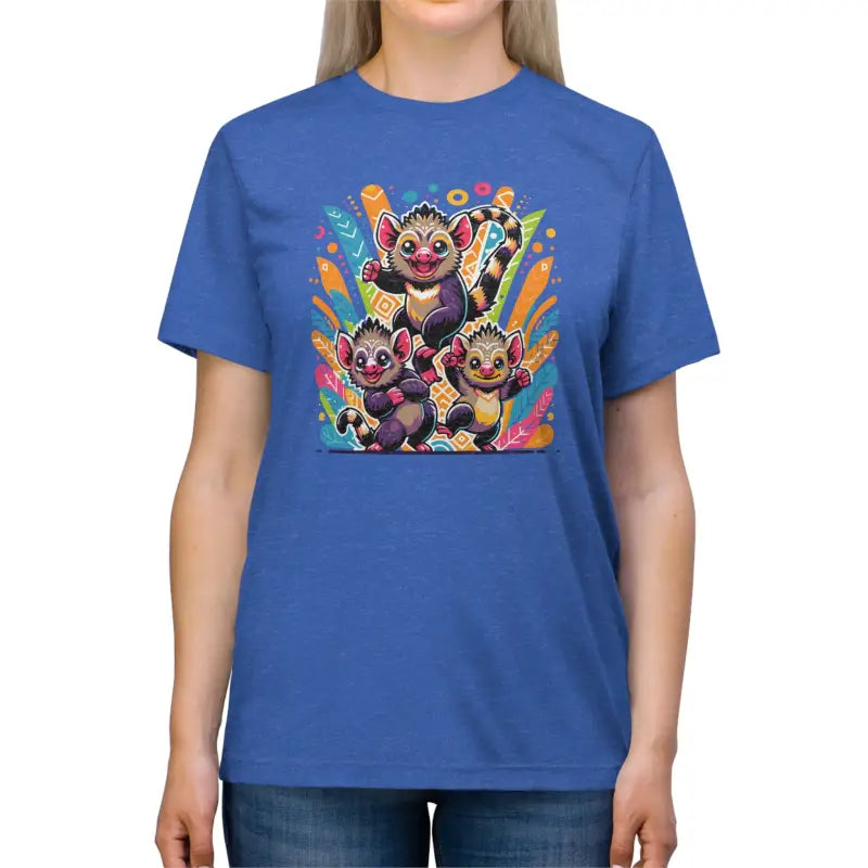 Playful Animals Unisex Triblend Tee - Soft Cotton Blend - DipaliZ
