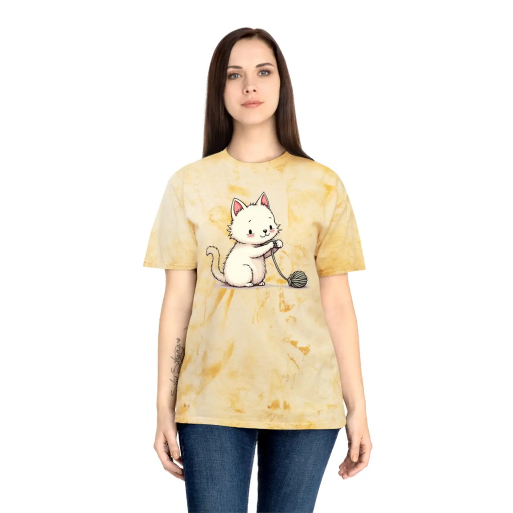 Playful Cat Colorful Unisex Tee - Casual Everyday Wear - DipaliZ