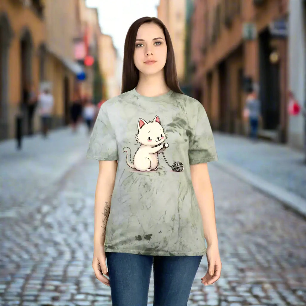 Playful Cat Colorful Unisex Tee - Casual Everyday Wear - DipaliZ