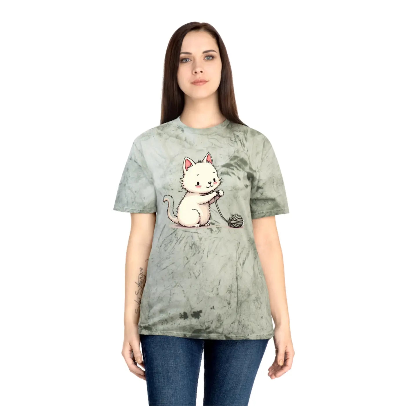 Playful Cat Colorful Unisex Tee - Casual Everyday Wear - DipaliZ