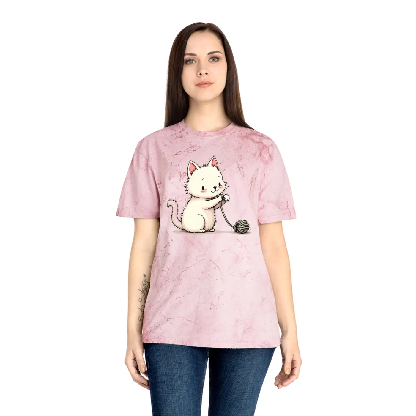 Playful Cat Colorful Unisex Tee - Casual Everyday Wear - DipaliZ
