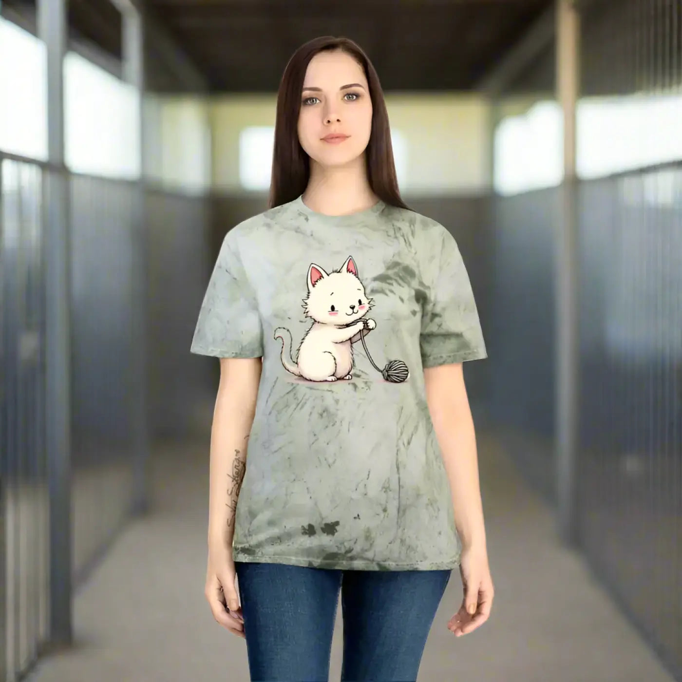 Playful Cat Colorful Unisex Tee - Casual Everyday Wear - DipaliZ