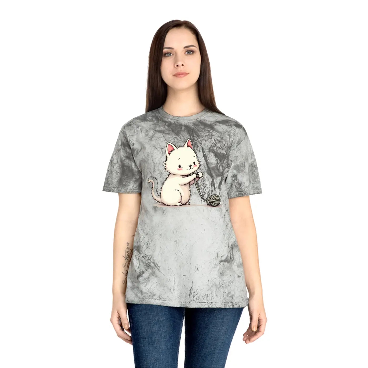 Playful Cat Colorful Unisex Tee - Casual Everyday Wear - DipaliZ