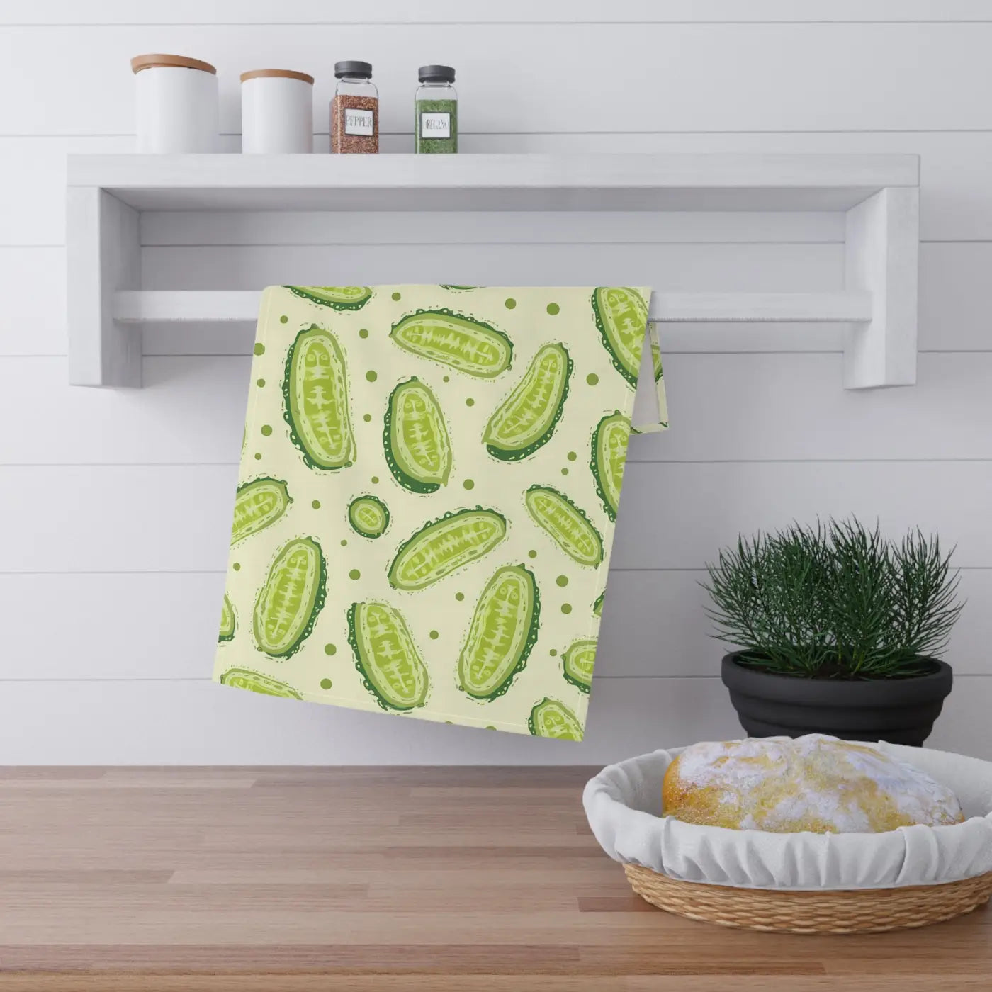 Playful Cucumber Tea Towels - Fun Kitchen Decor - DipaliZ