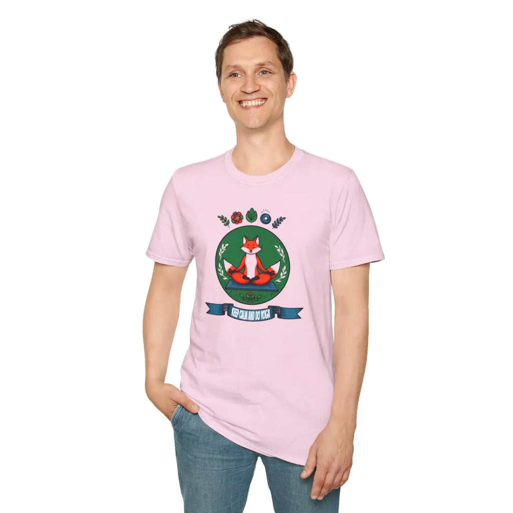 Playful Fox Yoga Softstyle Unisex T-Shirt - Animal Lovers Tee - DipaliZ