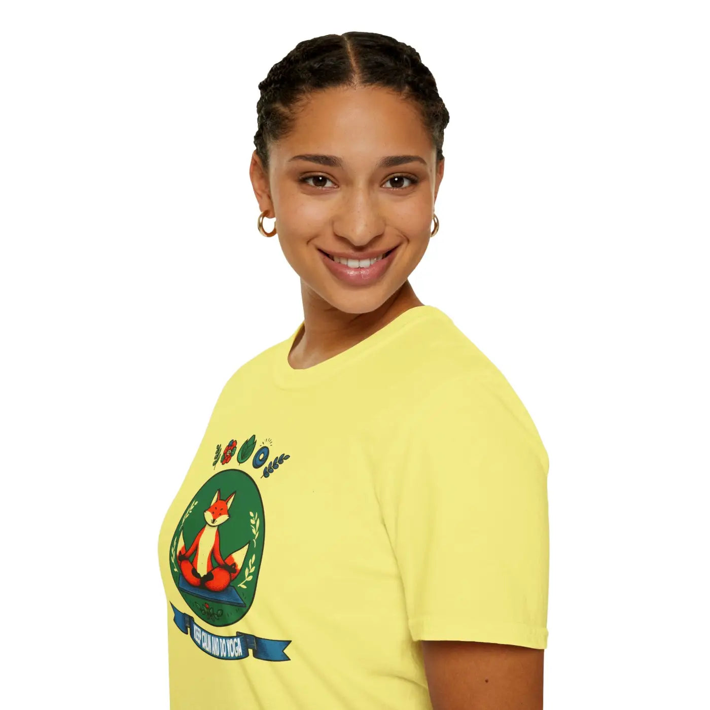 Playful Fox Yoga Softstyle Unisex T-Shirt - Animal Lovers Tee - DipaliZ