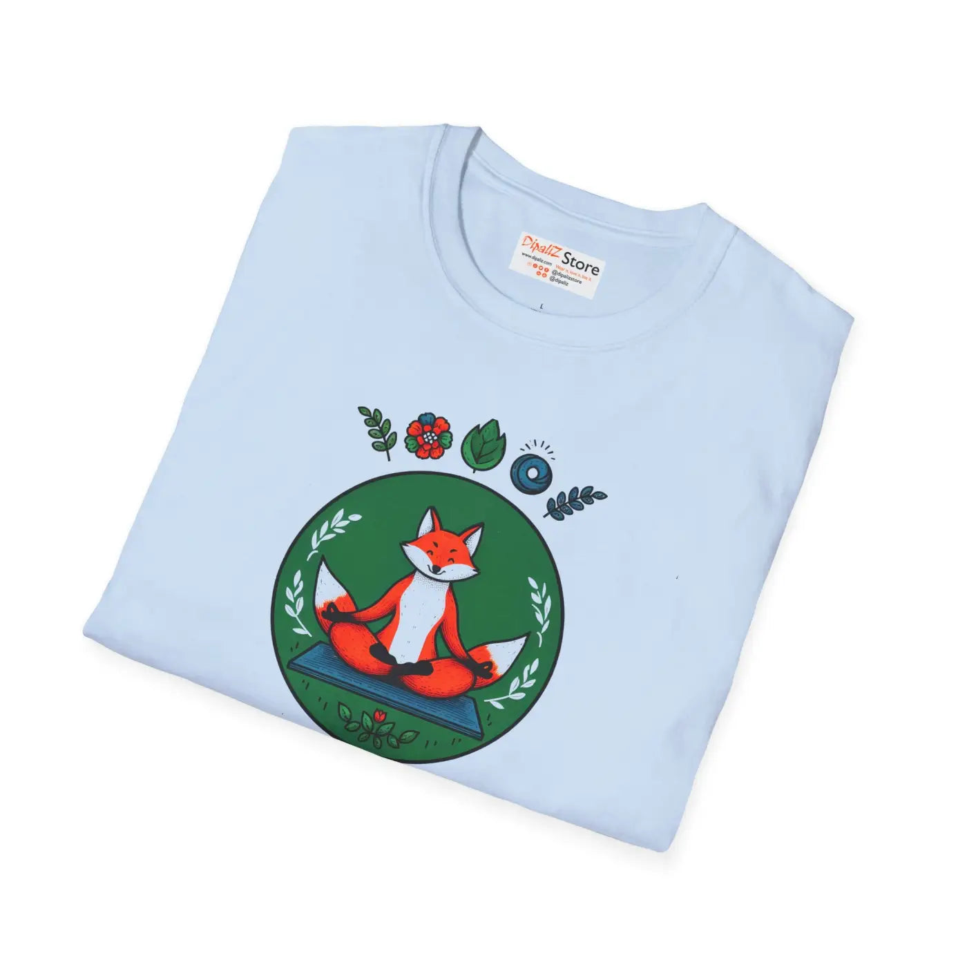 Playful Fox Yoga Softstyle Unisex T-Shirt - Animal Lovers Tee - DipaliZ