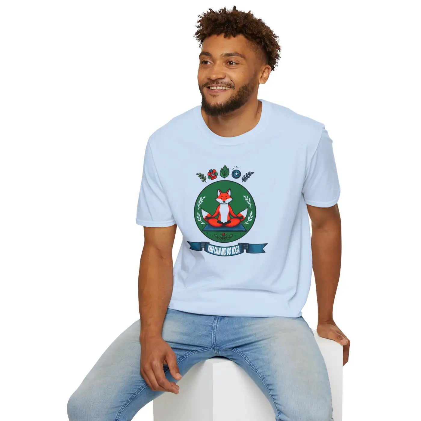Playful Fox Yoga Softstyle Unisex T-Shirt - Animal Lovers Tee - DipaliZ