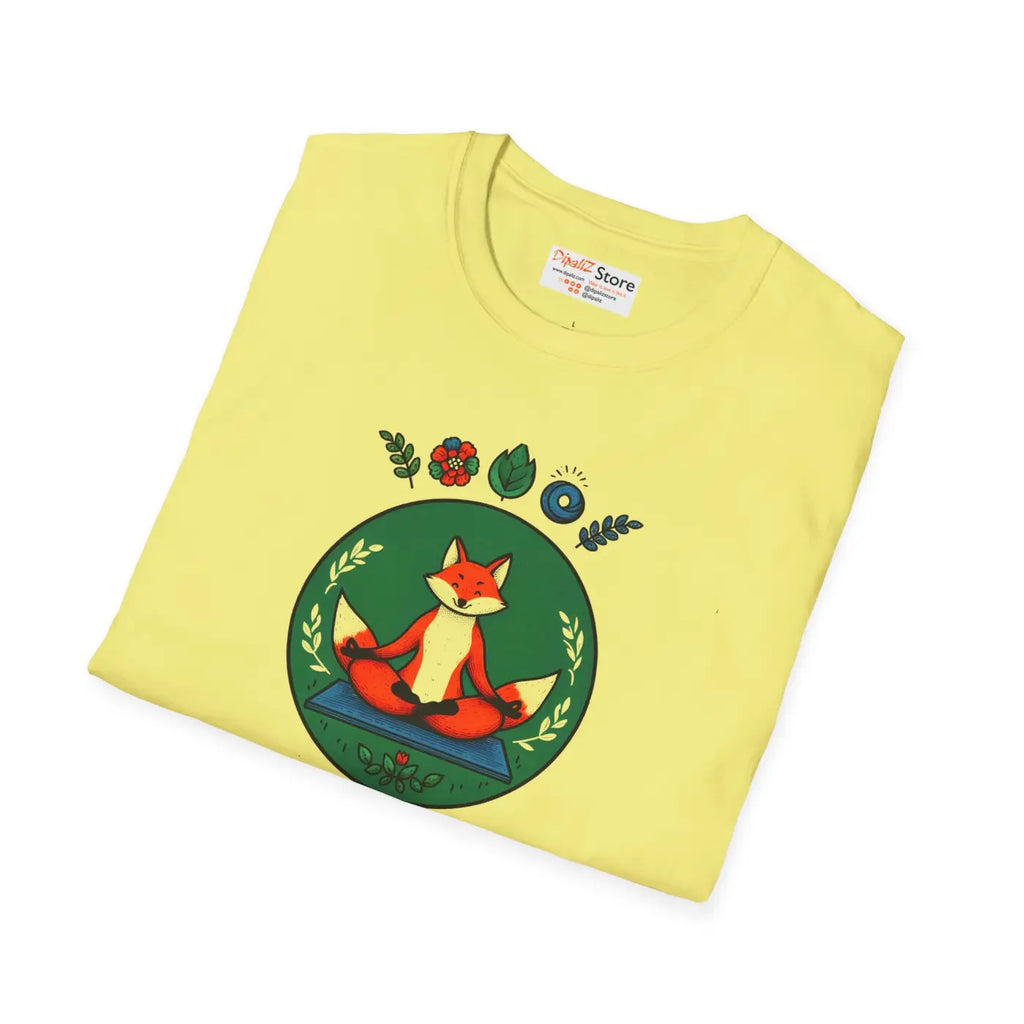 Playful Fox Yoga Softstyle Unisex T-Shirt - Animal Lovers Tee - DipaliZ