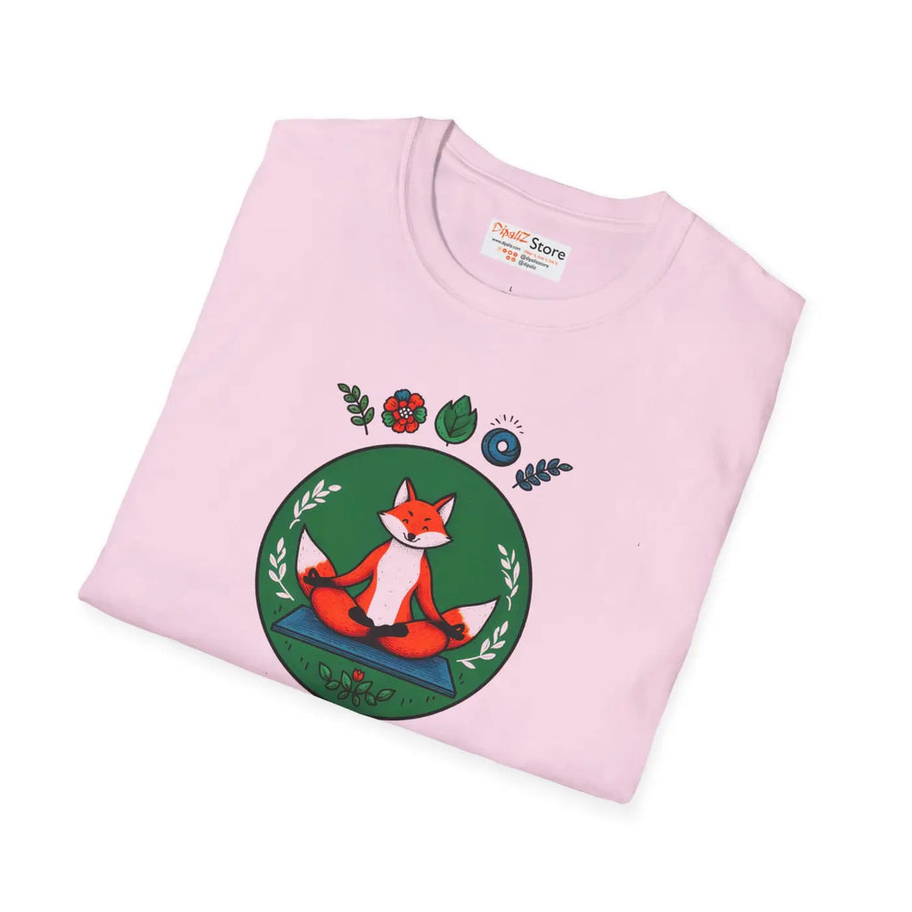 Playful Fox Yoga Softstyle Unisex T-Shirt - Animal Lovers Tee - DipaliZ