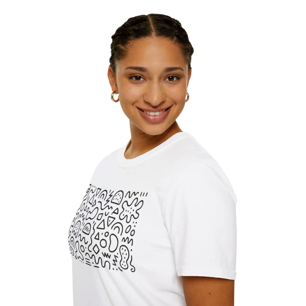 Playful Pattern Unisex Softstyle Tee - Cloud-Like Comfort - DipaliZ