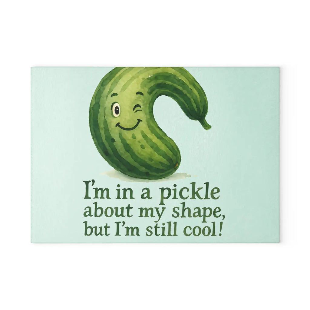 Playful Pickle Glass Cutting Board - Meal Prep Magic - DipaliZ
