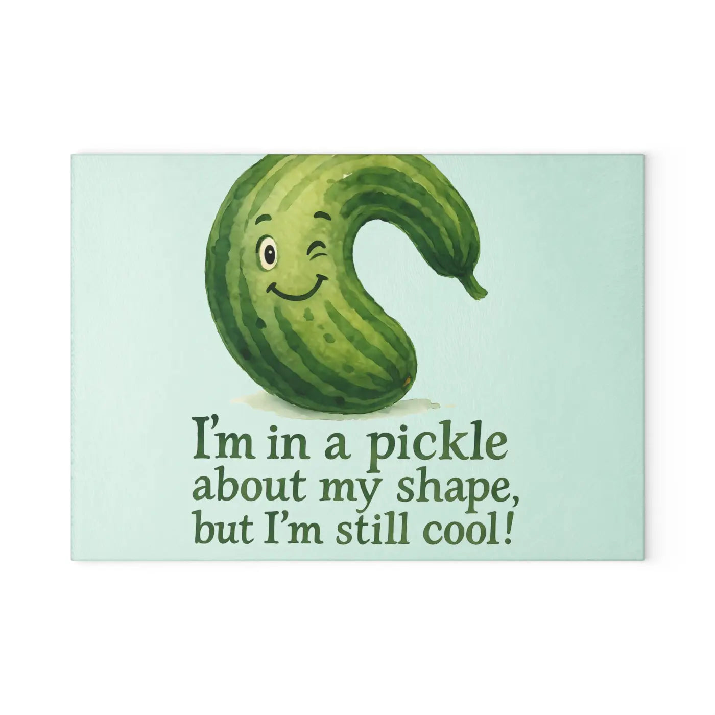 Playful Pickle Glass Cutting Board - Meal Prep Magic - DipaliZ