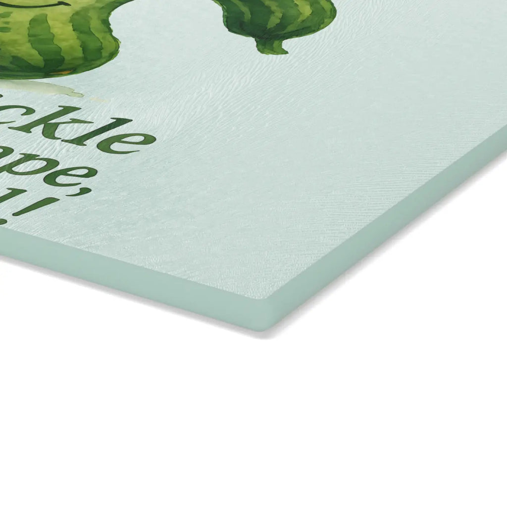 Playful Pickle Glass Cutting Board - Meal Prep Magic - DipaliZ