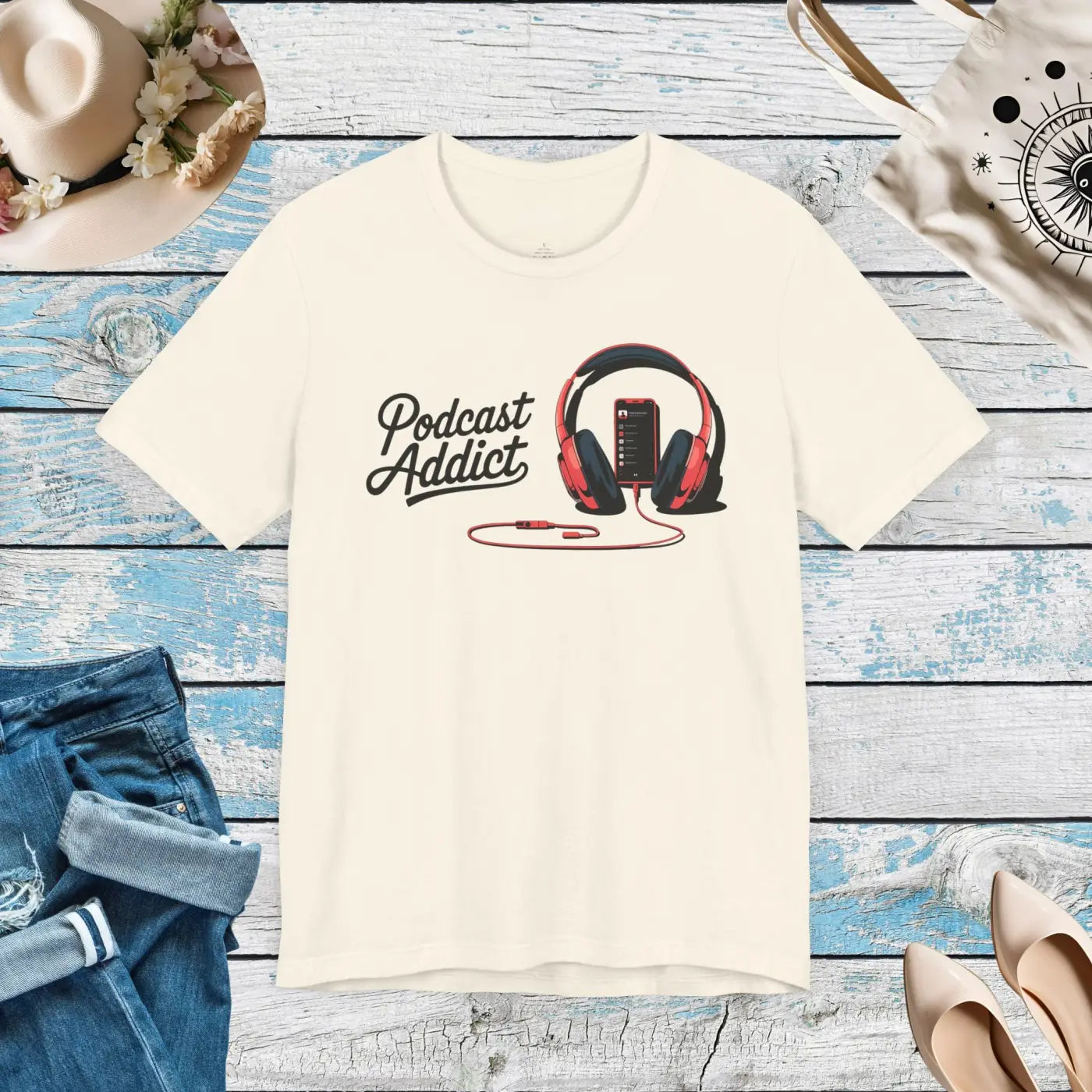 Unisex Jersey Short Sleeve Tee - Never Give Up Headphones - DipaliZ