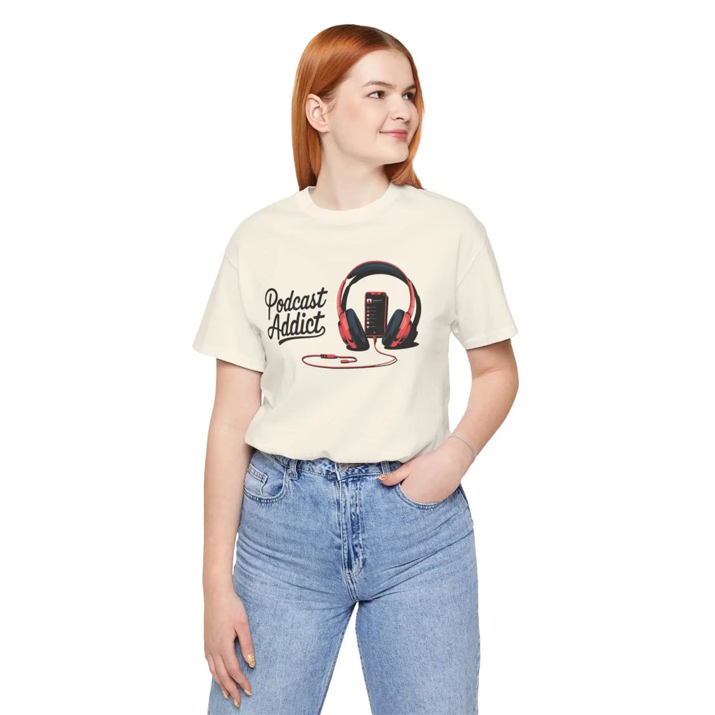 Unisex Jersey Short Sleeve Tee - Never Give Up Headphones - DipaliZ