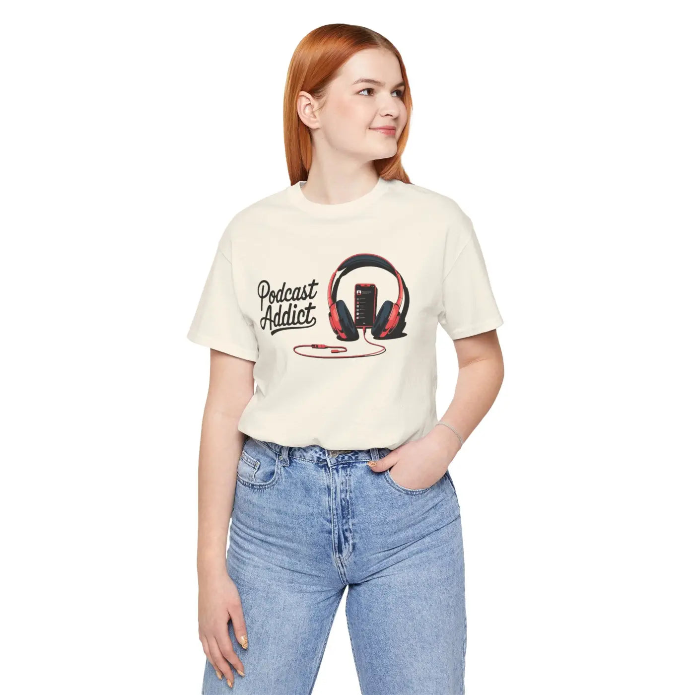 Unisex Jersey Short Sleeve Tee - Never Give Up Headphones - DipaliZ