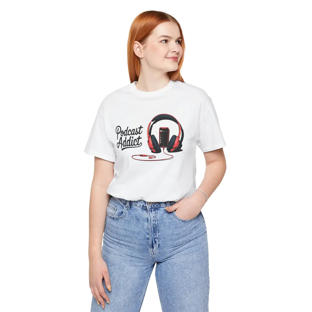 Unisex Jersey Short Sleeve Tee - Never Give Up Headphones - DipaliZ