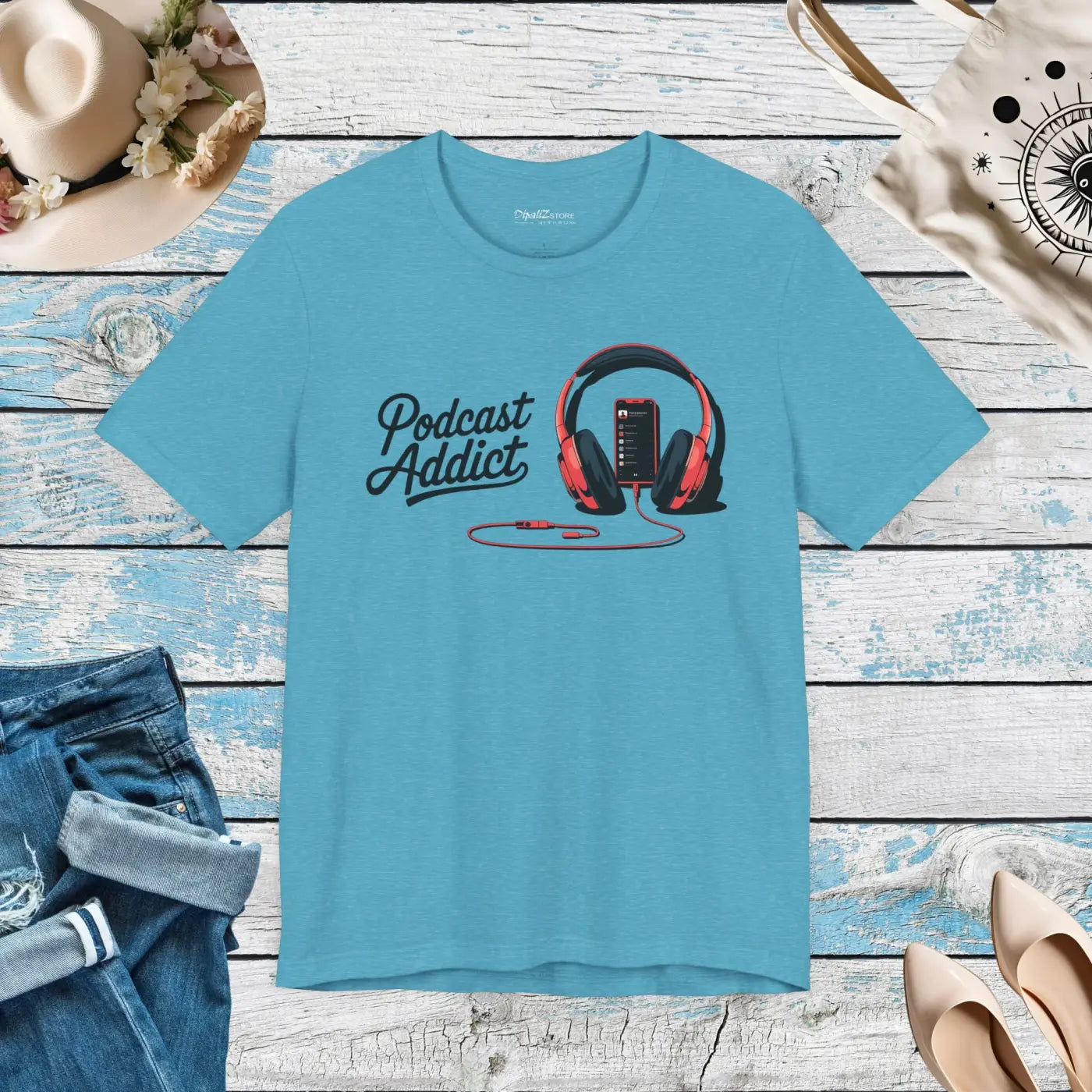 Unisex Jersey Short Sleeve Tee - Never Give Up Headphones - DipaliZ