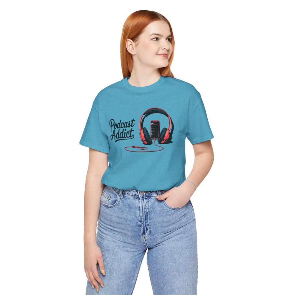 Unisex Jersey Short Sleeve Tee - Never Give Up Headphones - DipaliZ